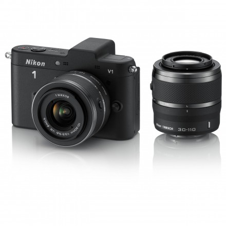 Цифр. Фотокамера Nikon 1 V1 BLACK Kit + 10-30mm + 30-110mm