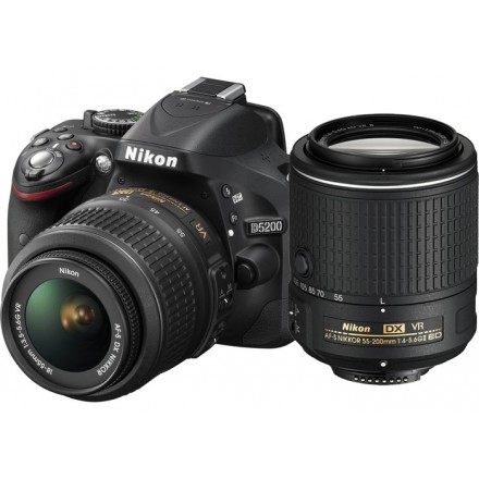 Цифр. фотокамера зеркальная Nikon D5200 kit 18-55VRII + 55-200VRII