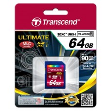 Карта памяти Transcend Ultimate SDXC 64GB Class 10 UHS-I R90MB/s