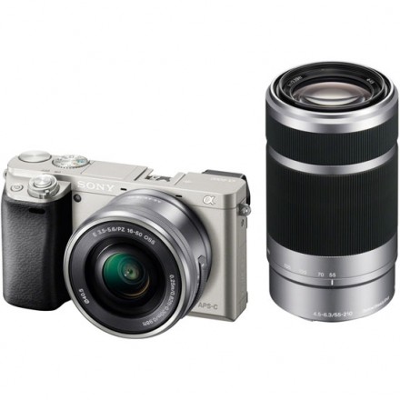 Цифр. фотокамера Sony Alpha 6000 + объектив 16-50 + 55-210mm kit Silver